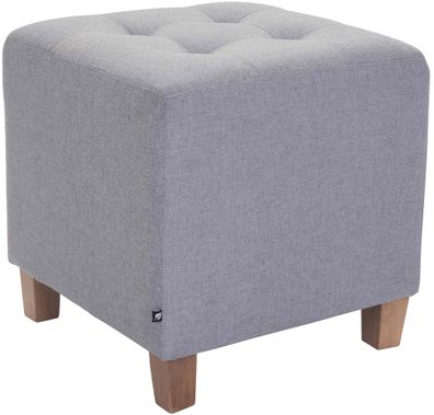 Sitzhocker CELIS Stoff Hellgrau 45x45x46 cm Hocker Schlafzimmer Polsterhocker