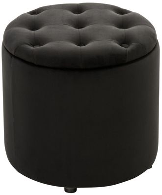 Sitzhocker CUTUN Samt Schwarz 44x44x42 cm Hocker Schlafzimmer Polsterhocker