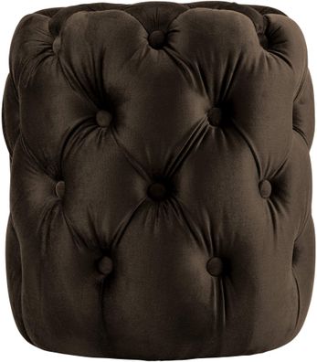 Sitzhocker BADOR Samt Dunkelbraun 42x42x46 cm Hocker Schlafzimmer Polsterhocker