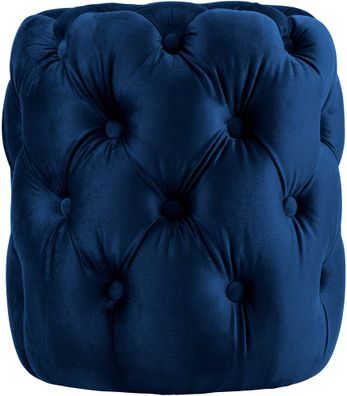 Sitzhocker BADOR Samt Blau 42x42x46 cm Hocker Schlafzimmer Polsterhocker Wohnzimmer