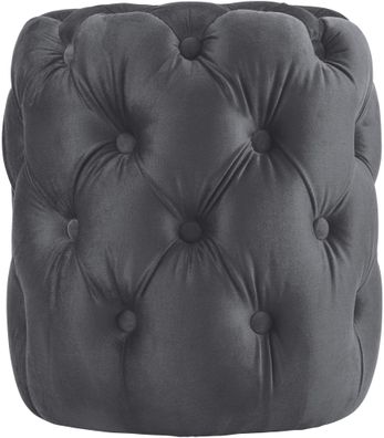 Sitzhocker BADOR Samt Dunkelgrau 42x42x46 cm Hocker Schlafzimmer Polsterhocker