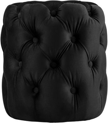 Sitzhocker BADOR Samt Schwarz 42x42x46 cm Hocker Schlafzimmer Polsterhocker