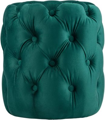 Sitzhocker BADOR Samt Dunkelgr?n 42x42x46 cm Hocker Schlafzimmer Polsterhocker