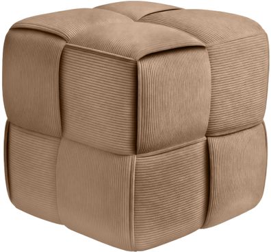 Sitzhocker GIROS Cord Taupe 40x40x40 cm Hocker Schlafzimmer Polsterhocker Wohnzimmer