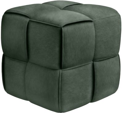 Sitzhocker GIROS Cord Dunkelgr?n 40x40x40 cm Hocker Schlafzimmer Polsterhocker