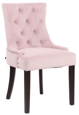 Esszimmerstuhl HILON Samt Pink 55x58x92 cm Braun Essst?hle Esszimmerst?hle