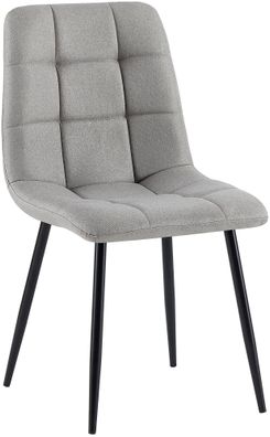 Esszimmerstuhl FANOR Stoff Hellgrau 45x55x84 cm Essst?hle Esszimmerst?hle