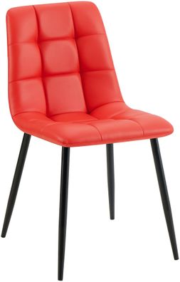 Esszimmerstuhl FANOR Kunstleder Rot 45x55x84 cm Essst?hle Esszimmerst?hle