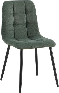Esszimmerstuhl FANOR Cord Gr?n 45x55x84 cm Essst?hle Esszimmerst?hle K?chenst?hle