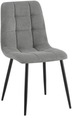 Esszimmerstuhl FANOR Cord Grau 45x55x84 cm Essst?hle Esszimmerst?hle K?chenst?hle