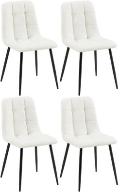4er Set Esszimmerstuhl FANOR Kunstleder Wei? 45x55x84 cm Essst?hle Esszimmerst?hle