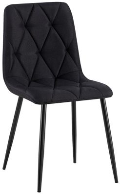 Esszimmerstuhl DOFAR Stoff Schwarz 45x55x85 cm Essst?hle Esszimmerst?hle K?chenst?hle