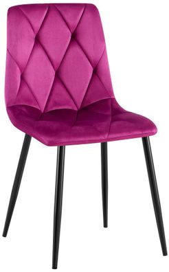 Esszimmerstuhl DOFAR Samt Lila 45x55x85 cm Essst?hle Esszimmerst?hle K?chenst?hle