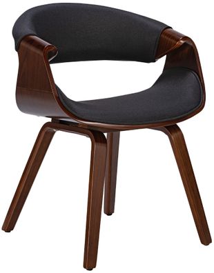 Esszimmerstuhl VIZON Stoff Walnuss/schwarz 62x52x76 cm Essst?hle Esszimmerst?hle