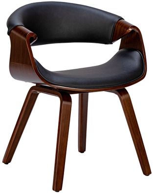 Esszimmerstuhl VIZON Kunstleder Walnuss/schwarz 62x52x76 cm Essst?hle Esszimmerst?hle