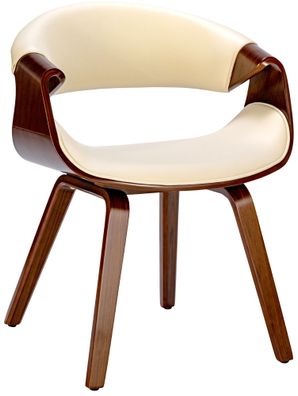 Esszimmerstuhl VIZON Kunstleder Walnuss/creme 62x52x76 cm Essst?hle Esszimmerst?hle