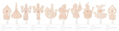 Zubehör Kerzenaufstecker Erzgebirgsfiguren (10) BxHxT 7,5 cmx7 cmx2,5 cm NEU