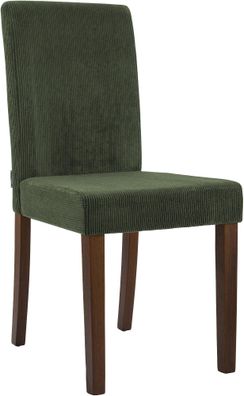 Esszimmerstuhl DALAN Cord Gr?n 41x47x91 cm Antik-Dunkel Essst?hle Esszimmerst?hle