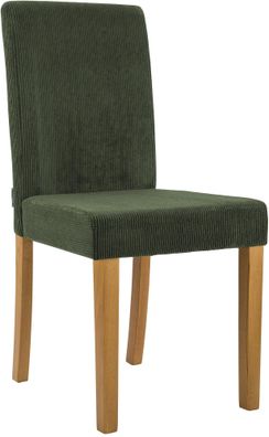 Esszimmerstuhl DALAN Cord Gr?n 41x47x91 cm Antik-Hell Essst?hle Esszimmerst?hle