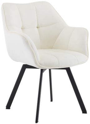 Esszimmerstuhl MATOR Samt Creme 60x59x81 cm Essst?hle Esszimmerst?hle K?chenst?hle