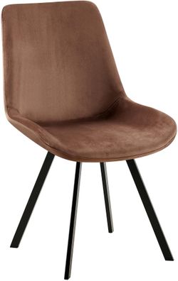 Esszimmerstuhl LOVER Samt Braun 53x59x89 cm Essst?hle Esszimmerst?hle K?chenst?hle