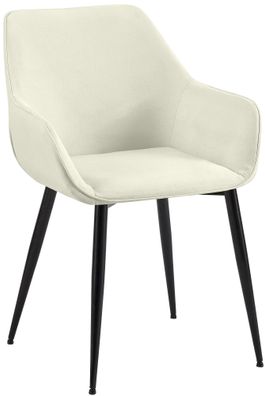 Esszimmerstuhl NIVER Stoff Creme 52x63x82 cm Essst?hle Esszimmerst?hle K?chenst?hle