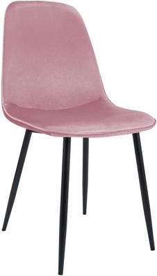 Esszimmerstuhl RAZON Samt Rosa 45x54x88 cm Essst?hle Esszimmerst?hle K?chenst?hle