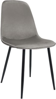 Esszimmerstuhl RAZON Samt Hellgrau 45x54x88 cm Essst?hle Esszimmerst?hle K?chenst?hle