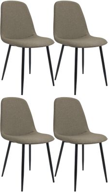 4er Set Esszimmerstuhl RAZON Stoff Taupe 45x54x88 cm Essst?hle Esszimmerst?hle
