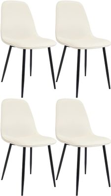 4er Set Esszimmerstuhl RAZON Samt Creme 45x54x88 cm Essst?hle Esszimmerst?hle