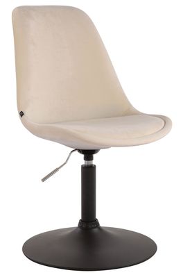 Esszimmerstuhl KENIM Samt Creme 48x57x76 cm Schwarz Essst?hle Esszimmerst?hle