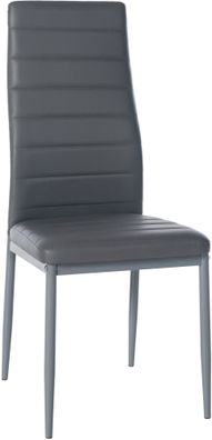 Esszimmerstuhl HADOR Kunstleder Grau 41.5x40x99 cm Essst?hle Esszimmerst?hle