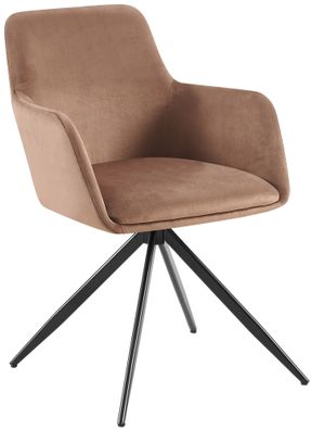 Esszimmerstuhl PELON Samt Braun 56x62x81 cm Essst?hle Esszimmerst?hle K?chenst?hle