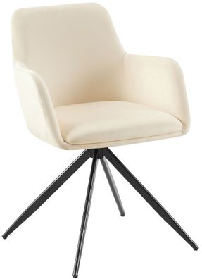 Esszimmerstuhl PELON Samt Creme 56x62x81 cm Essst?hle Esszimmerst?hle K?chenst?hle