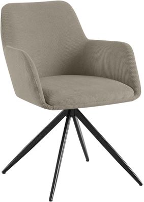 Esszimmerstuhl PELON Cord Taupe 56x62x81 cm Essst?hle Esszimmerst?hle K?chenst?hle
