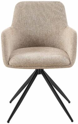 2er Set Esszimmerstuhl PELON Stoff Taupe 56x62x81 cm Essst?hle Esszimmerst?hle