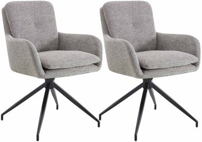 2er Set Esszimmerstuhl NAVER Stoff Taupe 58x63x85 cm Essst?hle Esszimmerst?hle