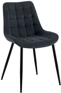 Esszimmerstuhl HASAN Cord Schwarz 52x58x83 cm Essst?hle Esszimmerst?hle K?chenst?hle