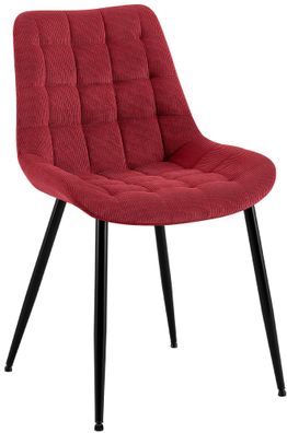 Esszimmerstuhl HASAN Cord Bordeauxrot 52x58x83 cm Essst?hle Esszimmerst?hle