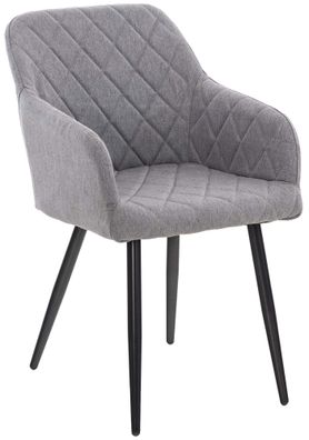 Esszimmerstuhl LISAN Stoff Grau 47x44x84 cm Essst?hle Esszimmerst?hle K?chenst?hle