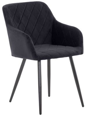 Esszimmerstuhl LISAN Samt Schwarz 47x44x84 cm Essst?hle Esszimmerst?hle K?chenst?hle