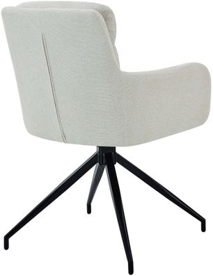 2er Set Esszimmerstuhl DUTOR Stoff Creme 57x62x83 cm Essst?hle Esszimmerst?hle