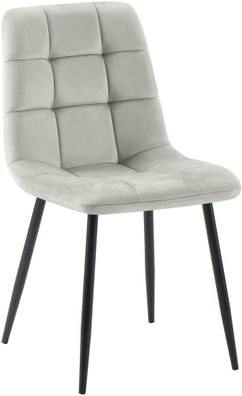 Esszimmerstuhl FIGAD Samt Grau 45x55x84 cm Essst?hle Esszimmerst?hle K?chenst?hle