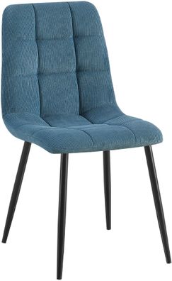 Esszimmerstuhl FIGAD Cord Blau 45x55x84 cm Essst?hle Esszimmerst?hle K?chenst?hle