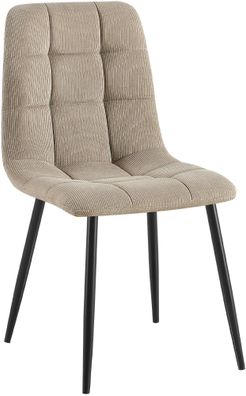 Esszimmerstuhl FIGAD Cord Taupe 45x55x84 cm Essst?hle Esszimmerst?hle K?chenst?hle