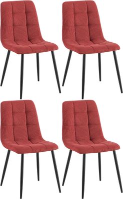 4er Set Esszimmerstuhl FIGAD Cord Bordeauxrot 45x55x84 cm Essst?hle Esszimmerst?hle