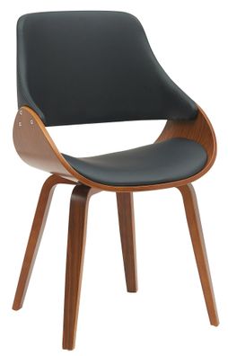 Esszimmerstuhl GILIS Kunstleder Walnuss/schwarz 52x54x86 cm Essst?hle Esszimmerst?hle