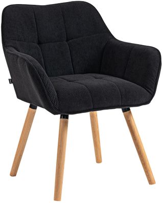 Esszimmerstuhl DUNOR Cord Schwarz 65x64x82 cm Braun Essst?hle Esszimmerst?hle