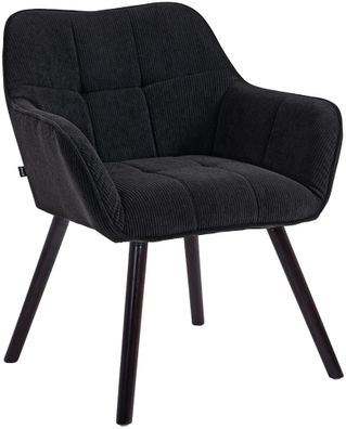 Esszimmerstuhl DUNOR Cord Schwarz 65x64x82 cm Schwarz Essst?hle Esszimmerst?hle