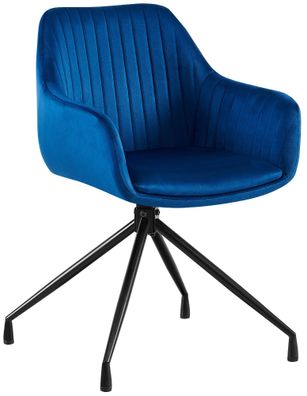 Esszimmerstuhl MILON Samt Dunkelblau 58x58x81 cm Essst?hle Esszimmerst?hle